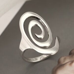 Silver Spiral Statement Ring